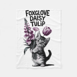 Subtle Floral Anti Flowers Foxglove Daisy Tulip 1 Fleece Blanket