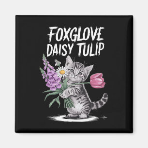 Subtle Floral Anti Flowers Foxglove Daisy Tulip Magnet
