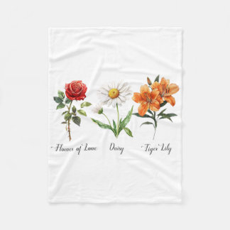 Subtle Floral Anti Trump Flower Of Love Daisy Tige Fleece Blanket