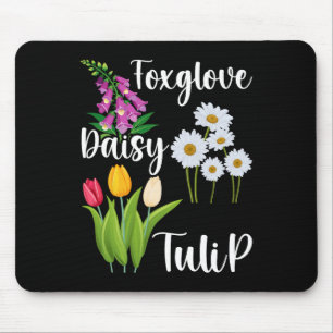 Subtle Floral Anti Trump Flowers Foxglove Daisy Tu Mouse Mat