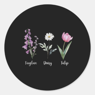 Subtle Floral Anti Trump Shirt Flowers Foxglove Da Classic Round Sticker