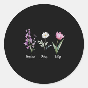 Subtle Floral Anti Trump Shirt Flowers Foxglove Da Classic Round Sticker