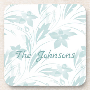 Subtle Floral in Blues Coaster