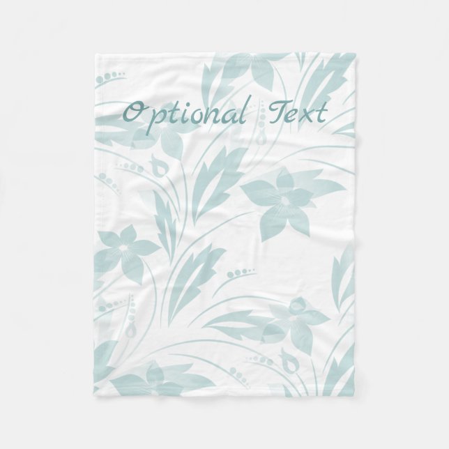 Subtle Floral in Blues Fleece Blanket (Front)