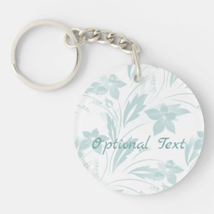 Subtle Floral in Blues Key Ring