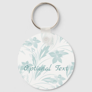 Subtle Floral in Blues Key Ring