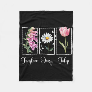 Subtle Floral Liberal Resist Protest Foxglove Dais Fleece Blanket