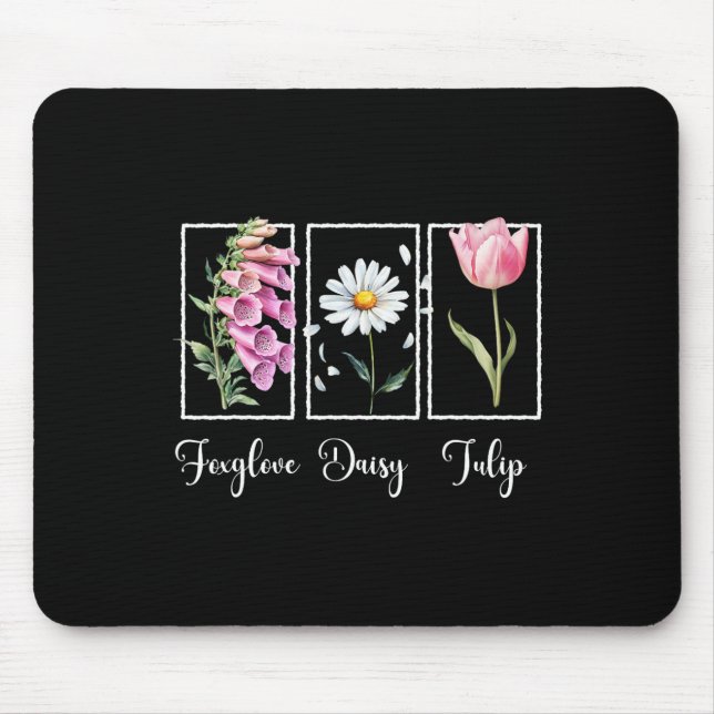 Subtle Floral Liberal Resist Protest Foxglove Dais Mouse Mat (Front)