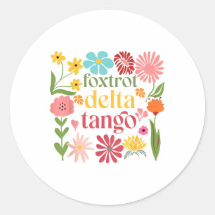 Subtle Floral Trump Resist Shirt Flowers Foxtrot D Classic Round Sticker