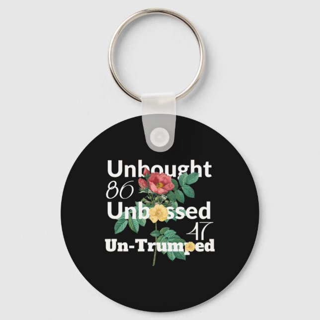 Subtle Floral Unbought Unbossed Un-trumped. 8647 R Key Ring (Front)