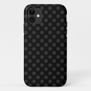 Subtle Flower - Dark Grey on Black iPhone Case