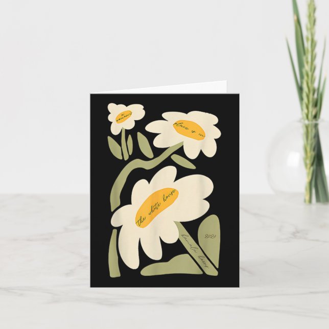 Subtle Flower Kamala Harris Boho Floral  Card (Front)