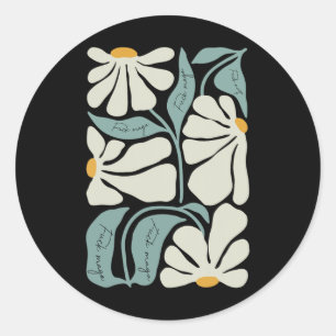 Subtle Flower Trump Floral Boho Aesthetics Classic Round Sticker