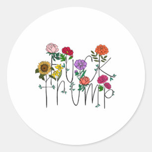 Subtle Flowers Anti Trump Classic Round Sticker