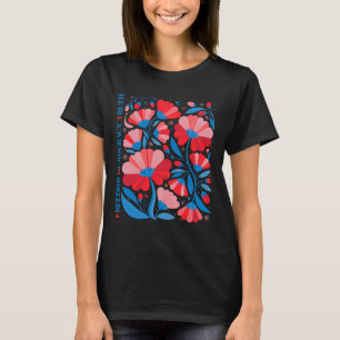 Subtle Freedom Democracy Truth Boho Floral 4th Jul T-Shirt