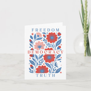 Subtle Freedom Democracy Truth Boho Floral 4th Of Card