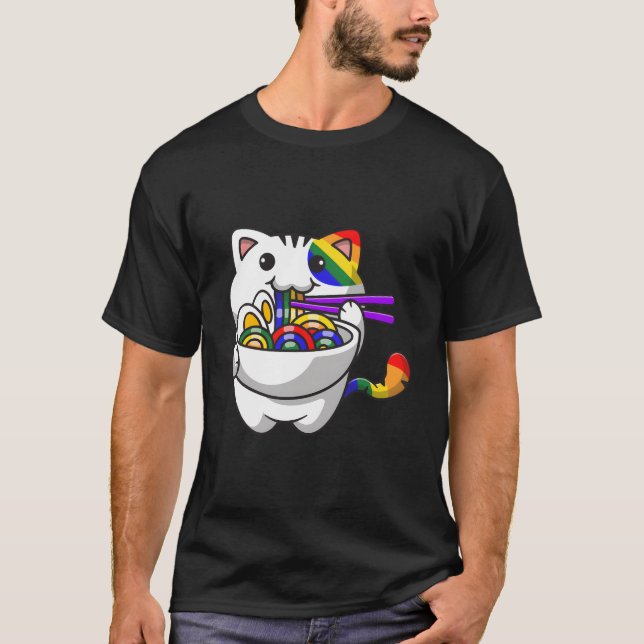 Subtle Gay Ra Cat Pride Flag Rainbow Flag Cat Gay T-Shirt (Front)