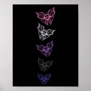 Subtle Genderfluid Pride Goth Butterfly, Non Binar Poster