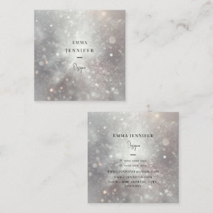 Subtle gentle glitter background square business card