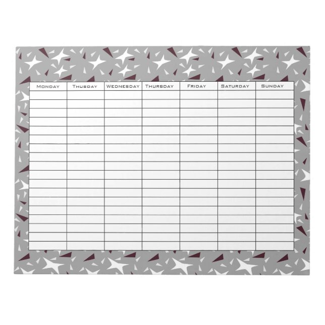 Subtle Geo Stars & Triangles – Grey  Notepad (Front)