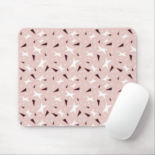 Subtle Geo Stars & Triangles – Pink Mouse Mat