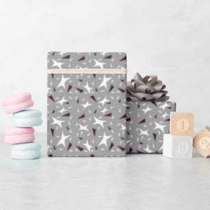 Subtle Geometry: Stars & Triangles – Grey Wrapping Paper