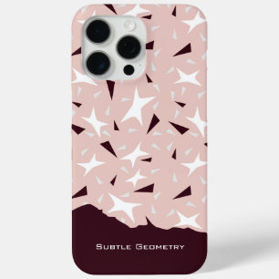 Subtle Geometry: Stars & Triangles – Pink iPhone 15 Pro Max Case