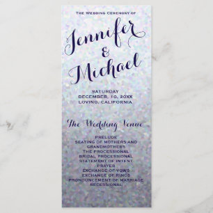 Subtle Glitter Wedding Program Programme