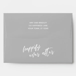 Subtle Grey, Casual Handwriting Happily Ever After Envelope