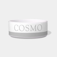 Subtle Grey Stripe Custom Pet Name Cat Dog Food