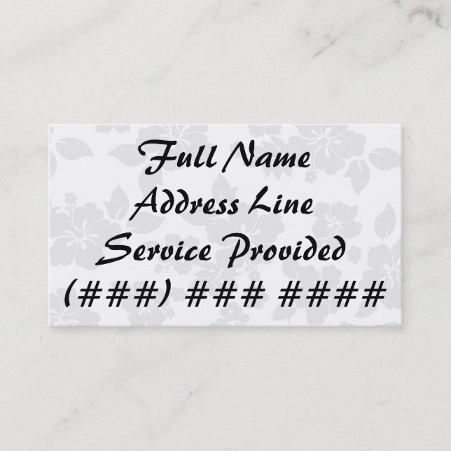 Subtle Hawaiian Business Card (Front)