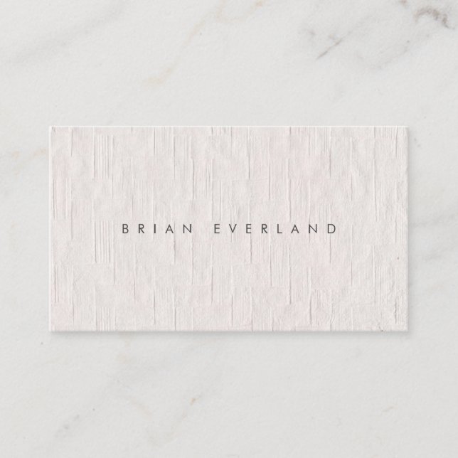 Subtle Imprint Weave White Profile Appointment Card (Front)
