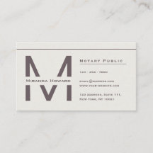 Subtle Ivory Minimalist Monogram Business Card