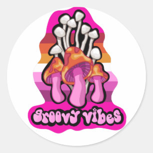 Subtle Lesbian Flag Mushroom Sticker