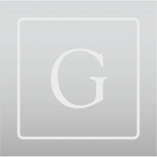 Subtle Light Grey Gradient Surname Monogram