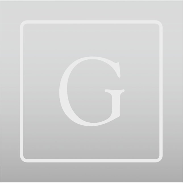 Subtle Light Grey Gradient Surname Monogram  (Front)