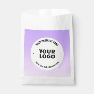Subtle Light Purple Ombre & Your Business Logo Favour Bags