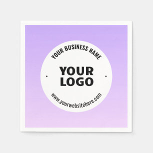 Subtle Light Purple Ombre & Your Business Logo Napkin