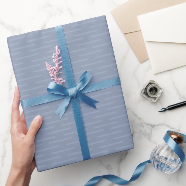 Subtle Lines on Light Gray Blue Wrapping Paper (Gifting)