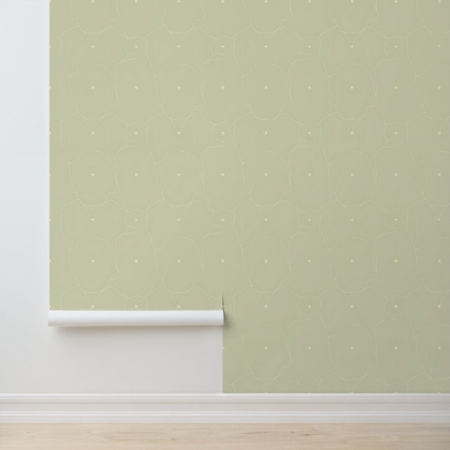 Subtle Minimalist Beige Abstract Pattern Wallpaper (Application)