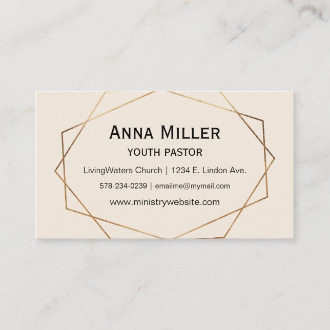 Subtle Modern Youth  Ministry Business Card (Front)