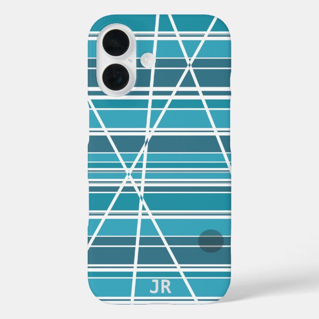 Subtle Monogram Aqua and white Abstract Case-Mate iPhone Case (Back)