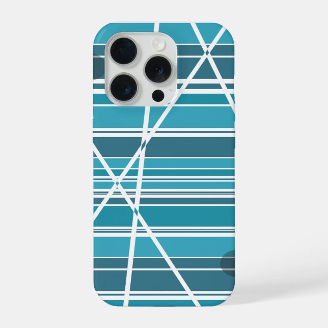 Subtle Monogram Aqua and white Abstract iPhone Case (Back)
