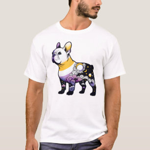 Subtle Non Binary French Bulldog Moon Pride Month T-Shirt