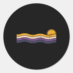 Subtle Nonbinary Pride Flag Classic Round Sticker