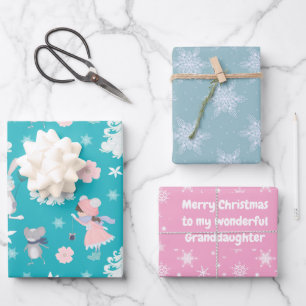 Subtle🎄 Pastel Christmas pattern, custom text Wrapping Paper Sheet