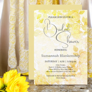 Subtle Pastel Floral Background Bridal Shower  Invitation