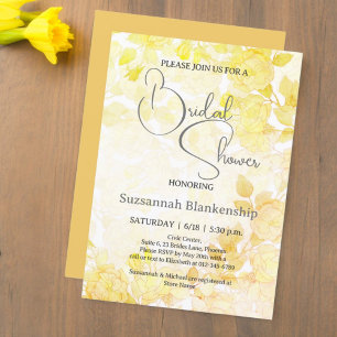 Subtle Pastel Floral Background Bridal Shower Invitation