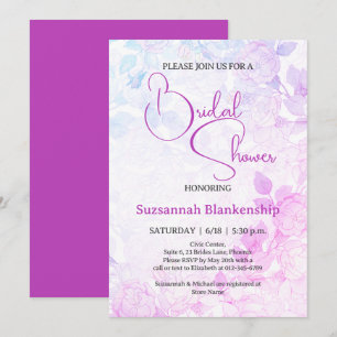 Subtle Pastel Floral Background Bridal Shower Invitation