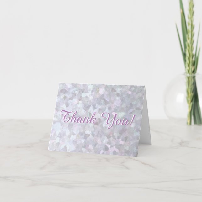 Subtle Pastel Glitter Thank You Card (Front)